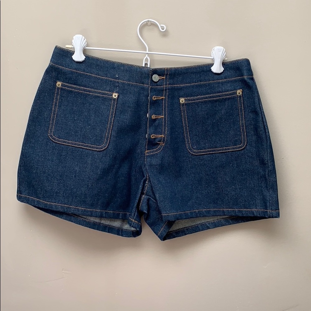 Vintage CK button up high waist denim jean shorts
